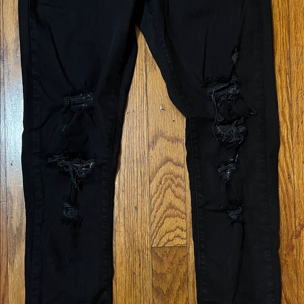Flying Monkey Black Distressed Women's Jeans Size 26 - Picture 6 of 9